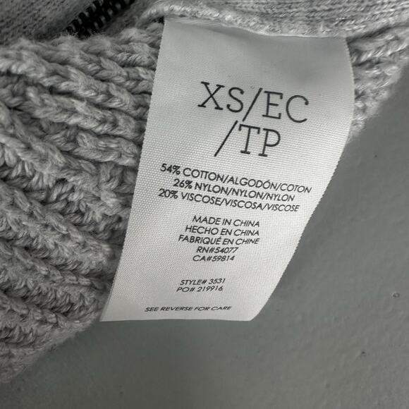 Cabi 3531 Sweater Womens XS Gray Chunky Side Zip Slouchy Cloud Boxy Capsule - Picture 6 of 10